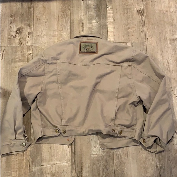 Vintage Mondi cropped jean jacket khaki cotton - Picture 3 of 4